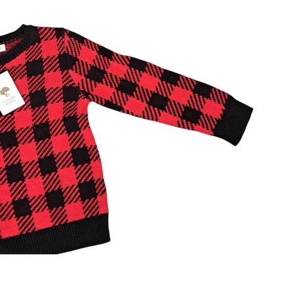 NWT Tucker + Tate Red Black  Pullover Buffalo Plaid  Sweater Size 3 - Picture 2 of 8